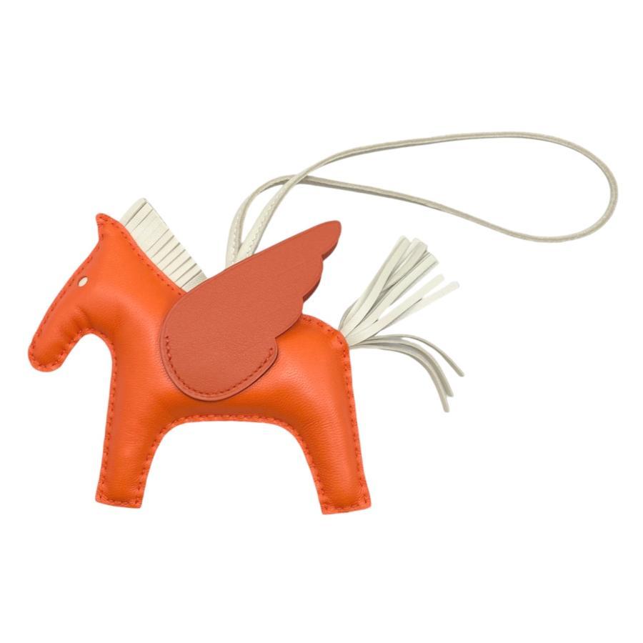 新品　HERMES ロデオペガサスPM オレンジポピー　クレ　テールバテュー HERMES（エルメス） バッグチャーム ロデオ ペガサス MM B刻印