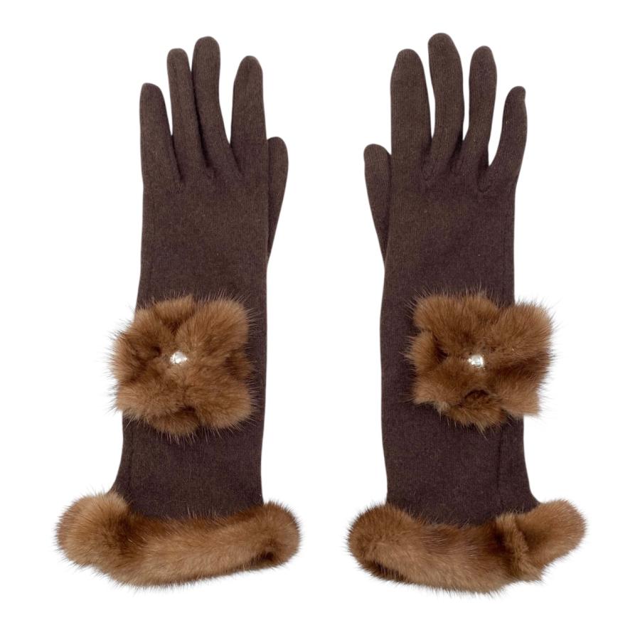 ルイヴィトン　ミンク手袋 LOUIS VUITTON ルイヴィトン 手袋 ミンク グローブ M74274 カシミヤ