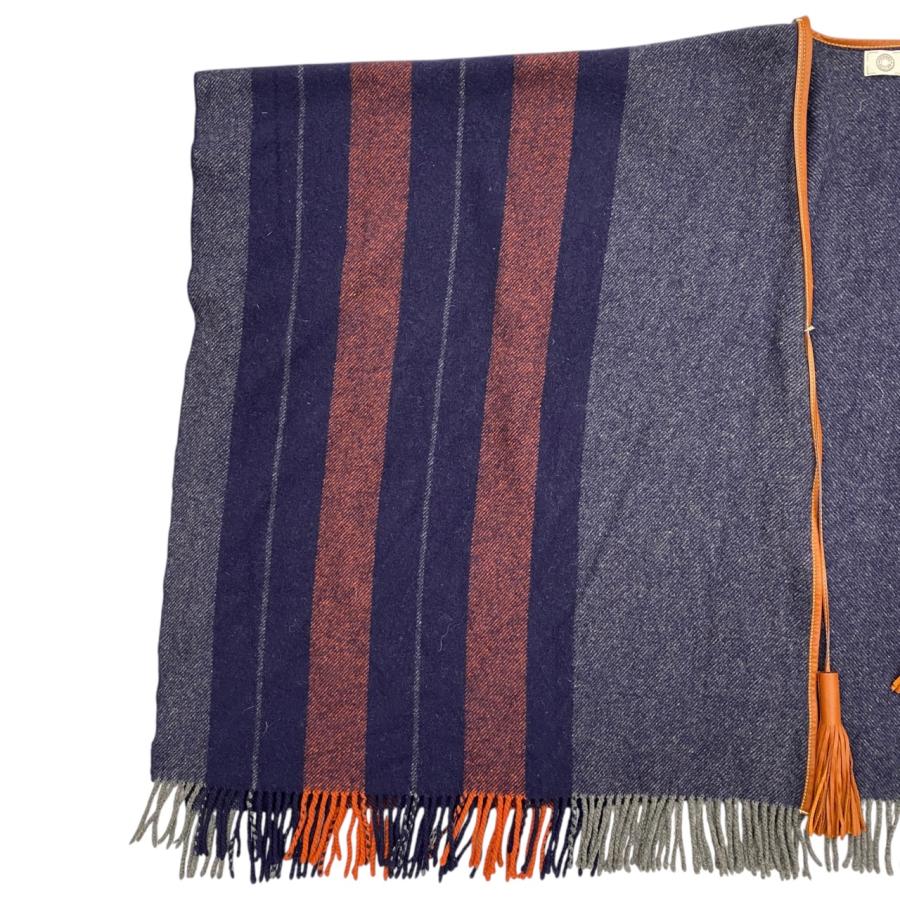 HERMES エルメス ポンチョ ハイランド フリンジ ウール カシミヤ  