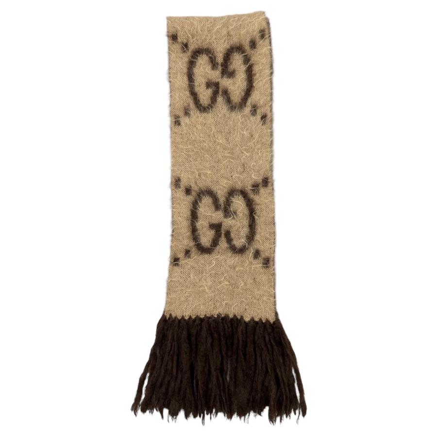 Gucci GGロゴマフラー ベージュ GGロゴ マフラー ブラウン ベージュ 限定お値下げ GUCCI GGロゴ