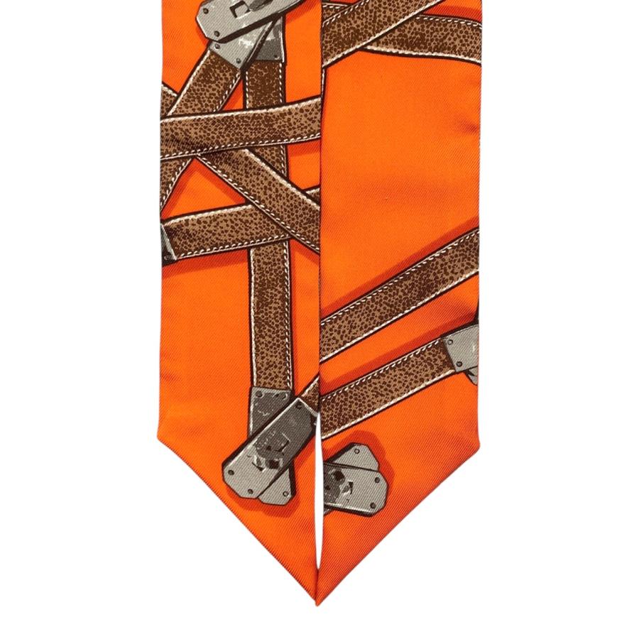 HERMES（エルメス） シルクスカーフ ツイリー ケリー ベルト オレンジ