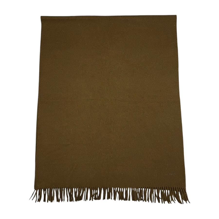 HERMES（エルメス） マフラー フリンジ カシミヤ ロゴ ブラウン