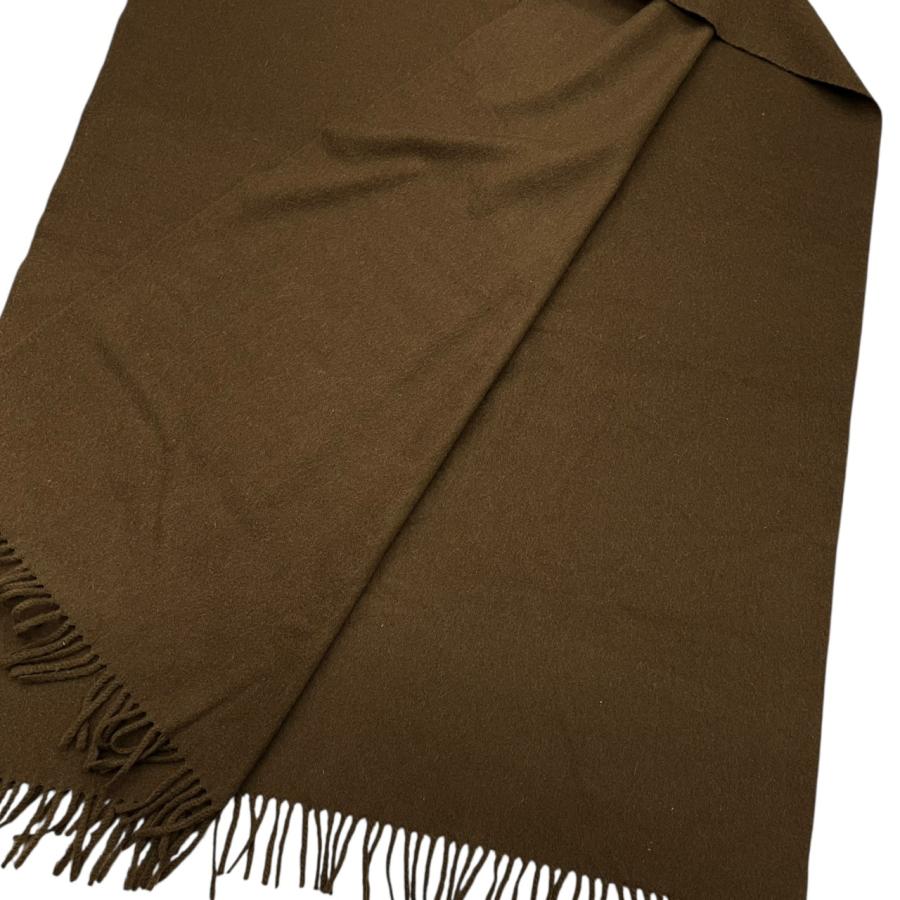 HERMES（エルメス） マフラー フリンジ カシミヤ ロゴ ブラウン