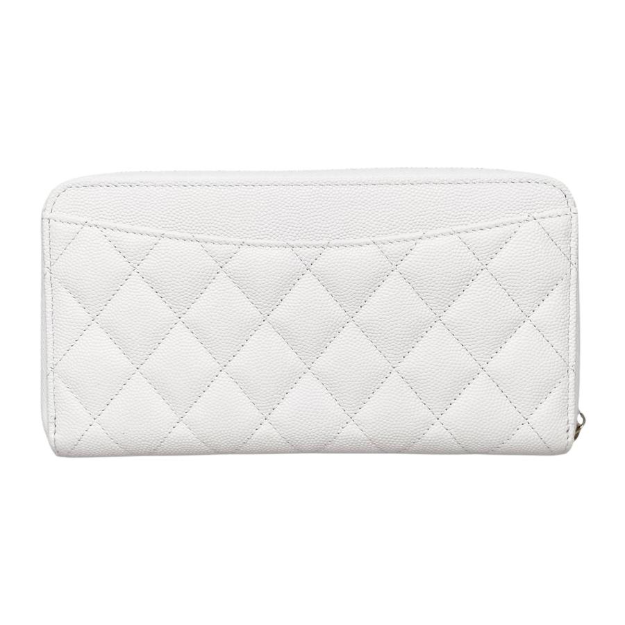 シャネル マトラッセ キャビアスキン ロングウォレット ホワイト AP0242 CHANEL（シャネル） 長財布 クラシック ロングジップウォレット AP0242