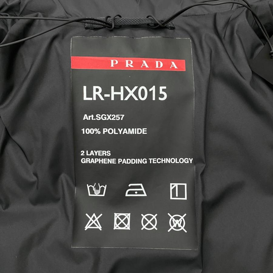 プラダ ダウンジャケット ロゴ 切り替え SGX257 S202 1T2Y Sサイズ ポリアミド ブルー ブラック PRADAの画像