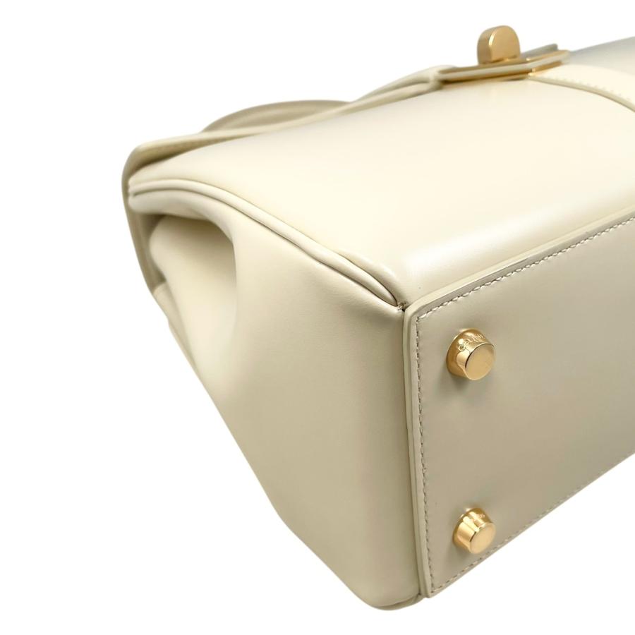 Vintage セリーヌ CELINE バッグ ショルダーバッグ ゴールド金具 カーフレザー カバン レディース アイボリー CELINE - 美品 Vintage セリーヌ CELINE バッグ ショルダーバッグ