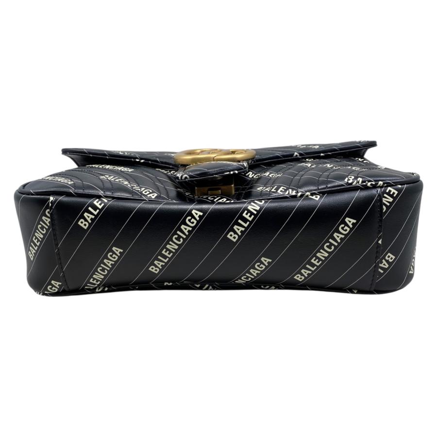 【美品】  GUCCI / グッチ | × BALENCIAGA  / バレンシアガ ハッカープロジェクト GGマーモント レザー チェーン ショルダーバッグ | ブラック | レディース GUCCI（グッチ） グッチ×バレンシアガコラボ ショルダーバッグ GG