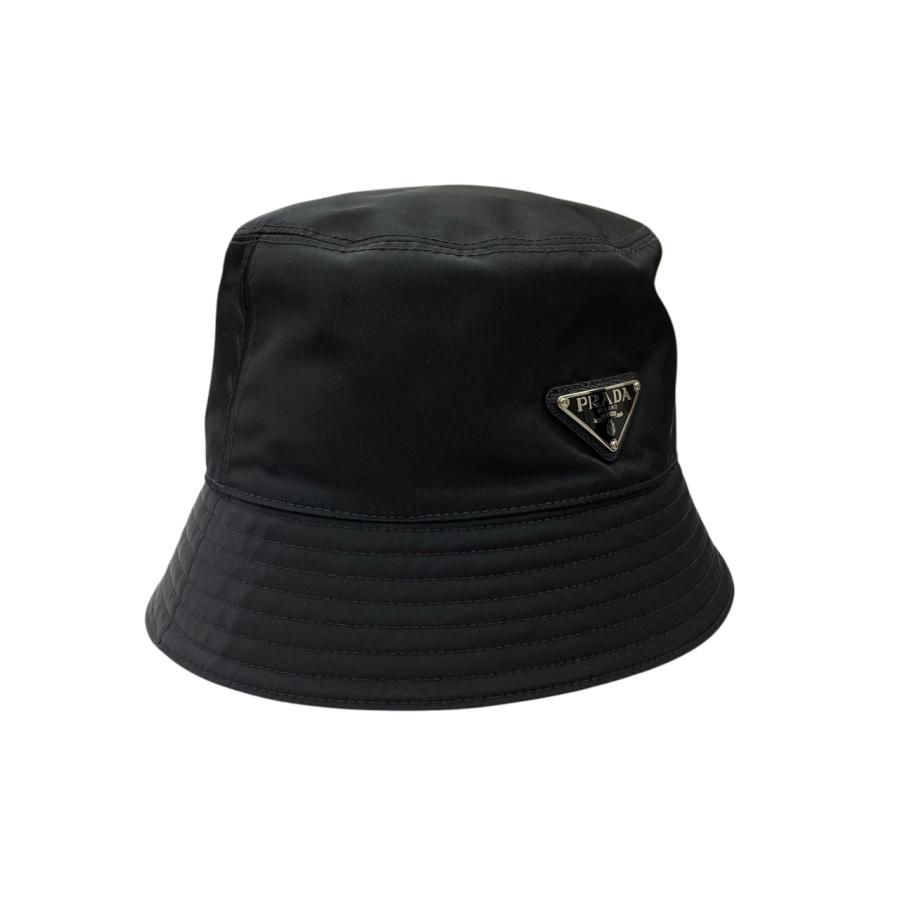 プラダ サイズ:M  1HC137 Re-Nylonトライアングルプレートバケットハット帽子 中古 OM10 PRADA（プラダ） 帽子 2HC137 バケツハット バケットハット ナイロン