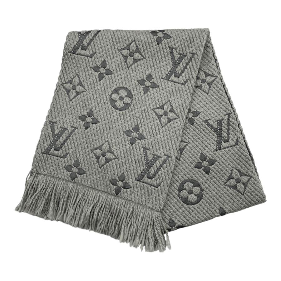 ルイヴィトン　エシャルプロゴマニア　マフラー　モノグラム　グレー　ウール LOUIS VUITTON（ルイ・ヴィトン） マフラー エシャルプ・ロゴマニア