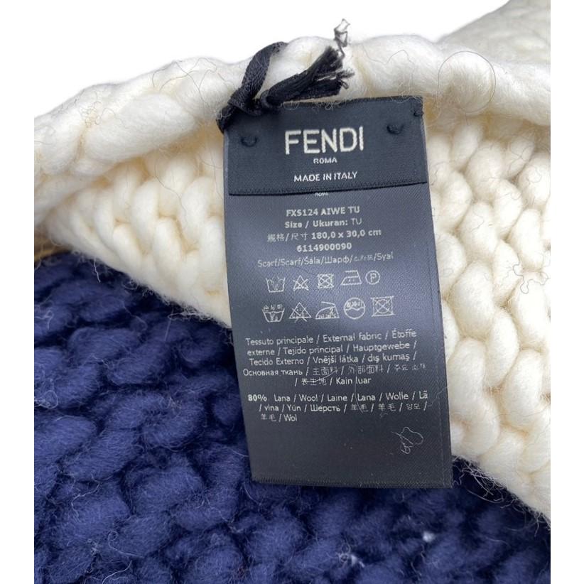 FENDI フェンディ ローゲージマフラー スカーフ ウール ナイロン