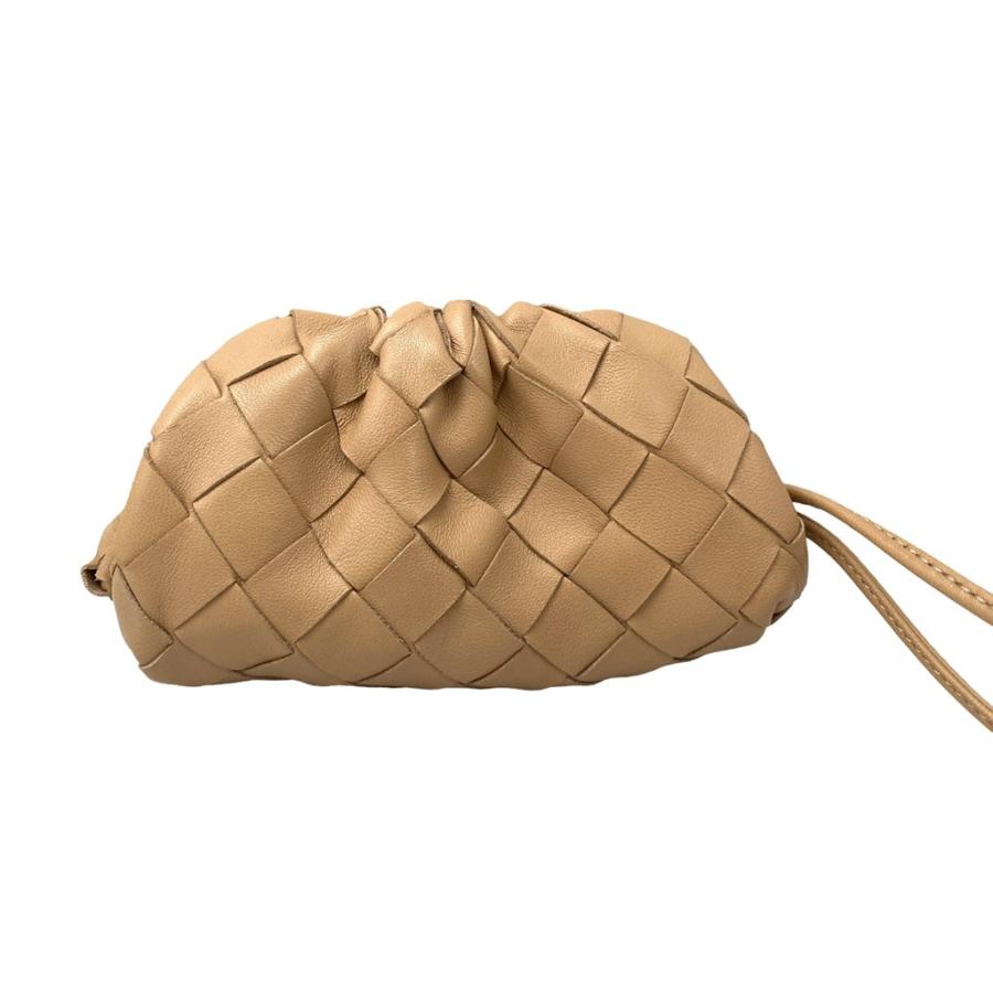 BOTTEGA VENETA ボッテガヴェネタ ザ ポーチ スモール クラッチバッグ ショルダーバッグ ベージュ系 中古美品｜lifecreate-kc｜02