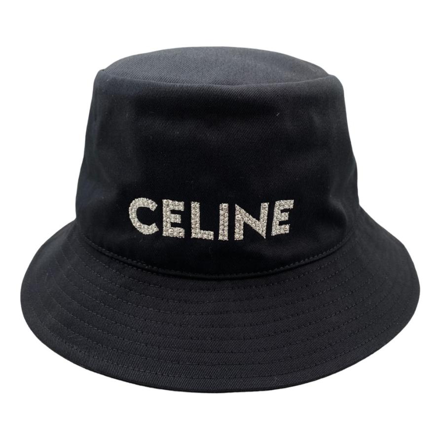 CELINE セリーヌ スタッズバケットハット コットンギャバジン ブラック