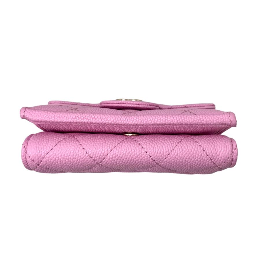 CHANEL 三つ折り財布 ピンク ココマーク ミディアムフラップ マトラッセル 楽天市場】シャネル 三つ折り財布 プッシュロック スモール