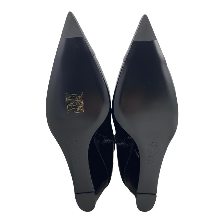 美品 CHANEL ショートブーツ 37 CHANEL シャネル G38735 Y55743 K3895 パテント カーフスキン