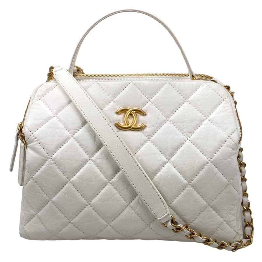 CHANEL シャネル AS3740 ボーリングバッグ カーフ ハンドバッグ CHANEL シャネル AS3740 ボーリングバッグ カーフ ハンドバッグ