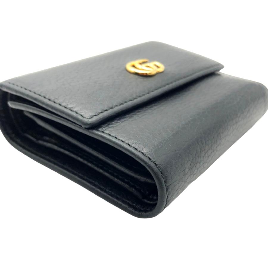 グッチ GUCCI GGマーモント コンパクトウォレットミニ　三つ折り財布レザー GUCCI（グッチ） 3つ折り財布 コンパクトウォレット GGマーモント