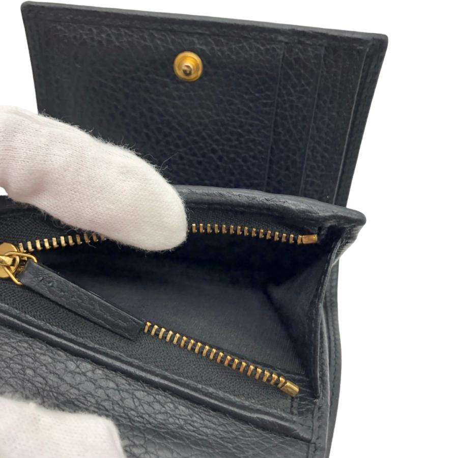 3049【未使用】GUCCIマーモントコンパクトウォレット　３つ折り　ブラック GG Marmont グッチ 三つ折り財布 コンパクトウォレット GGマーモント