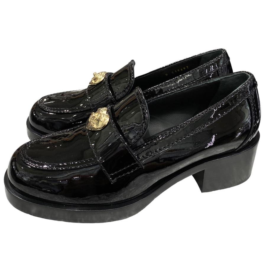 CHANEL シャネル ハートバックル ローファー シューズ 靴 ブラック