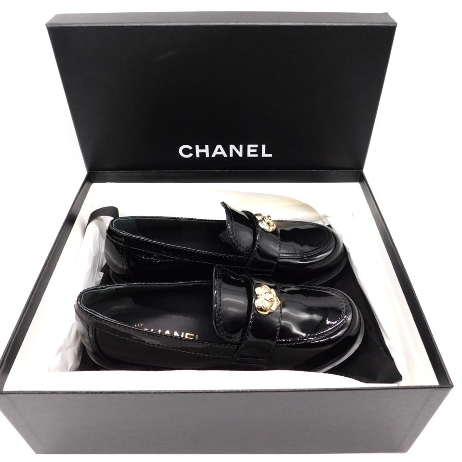 CHANEL シャネル ハートバックル ローファー シューズ 靴 ブラック