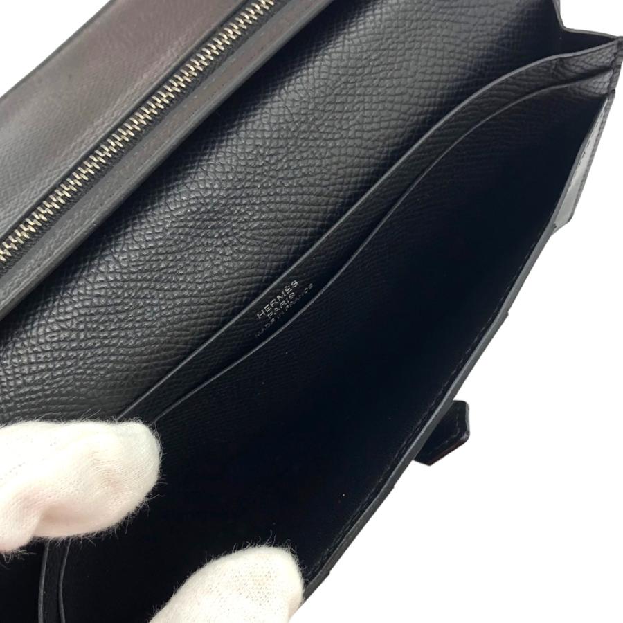 HERMES エルメス 2つ折り長財布 ベアンスフレ Z刻印 ブラック