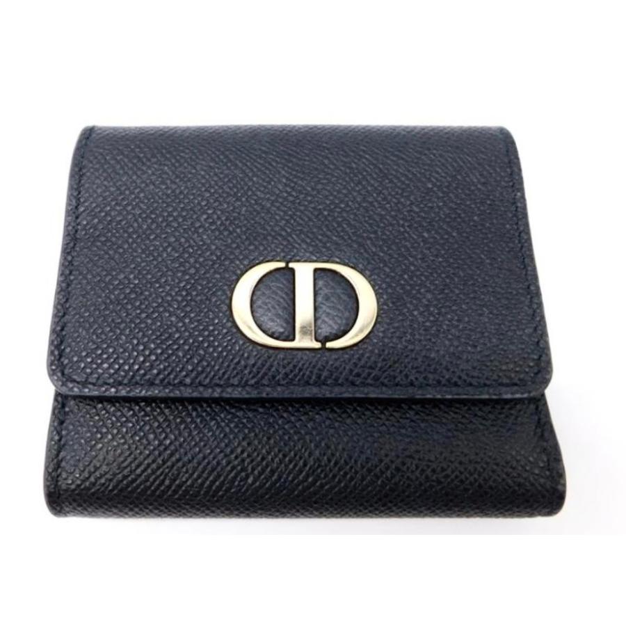 DIOR ディオール 三つ折り財布 ロゴ 財布 ブラック 中古美品 :MD294