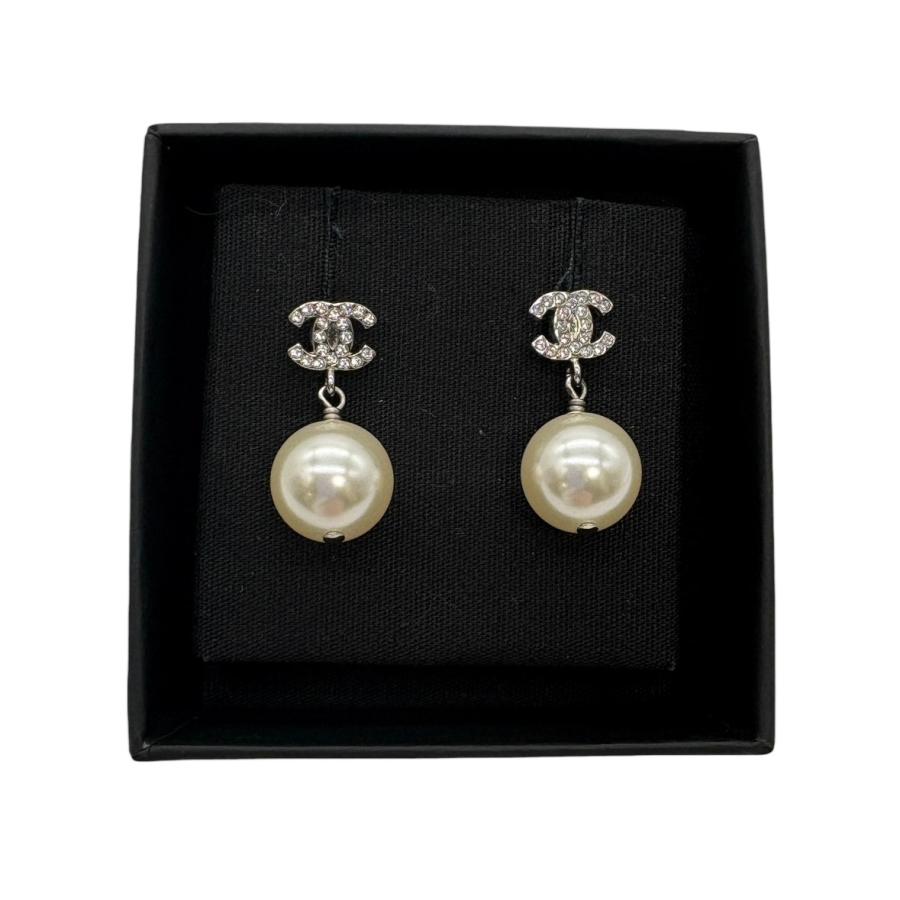 CHANEL（シャネル） ピアス ココマーク CC ラインストーン パール