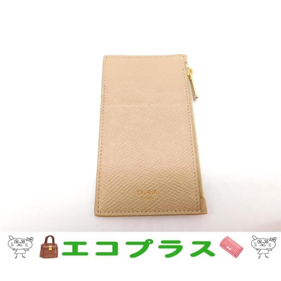 中古美品】CELINE セリーヌ コンパクト ジップドカードホルダー / グレ
