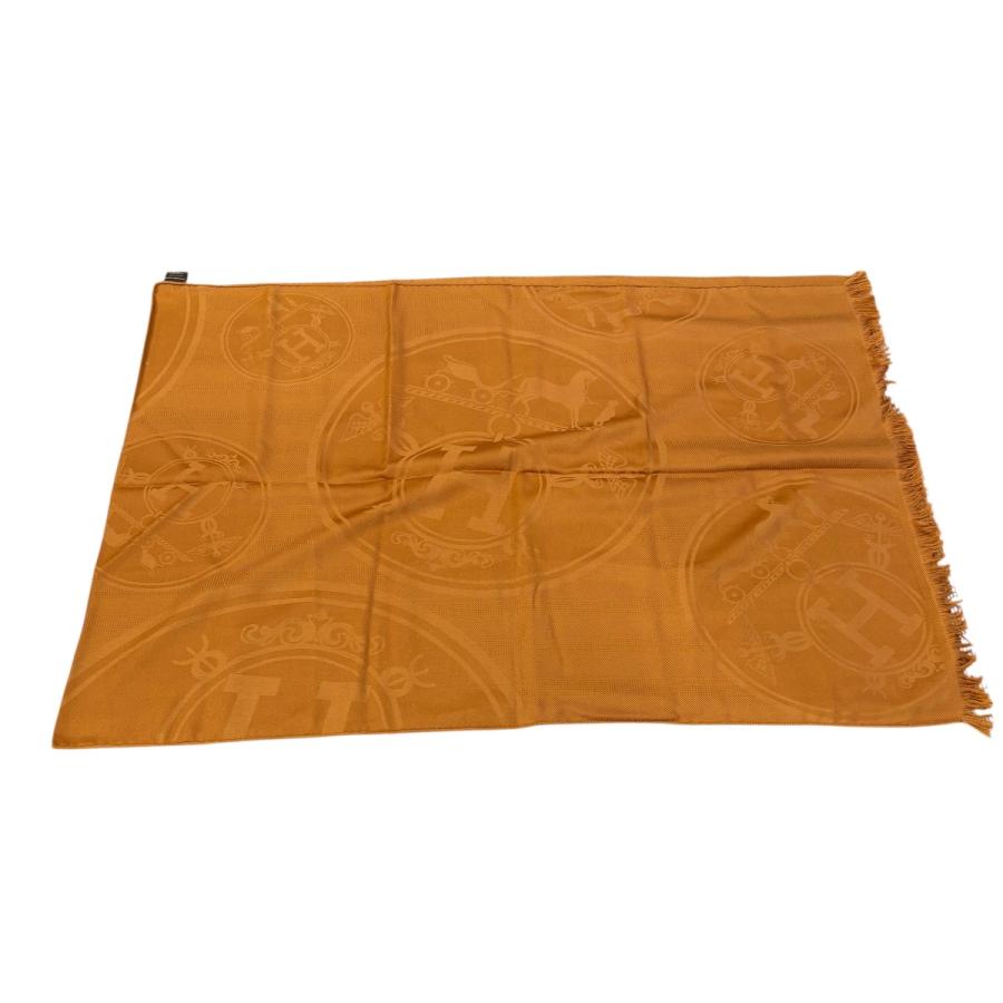 HERMES エルメス ストール ニューリブリス 220 オレンジブラウン