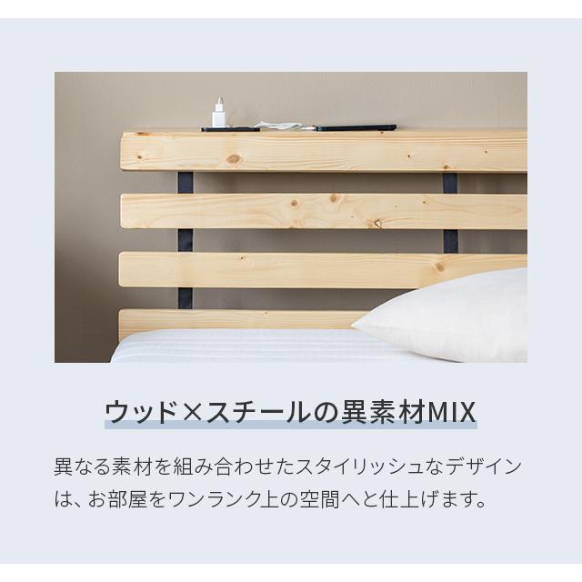 即日発送／日時指定OK】 マットレス付きベッド ダブル コンセント付き 