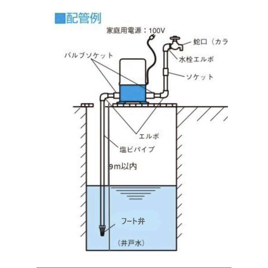 電動井戸ポンプ 最大給水深9m 自動給水タイプ 静音小型ハイパワー 