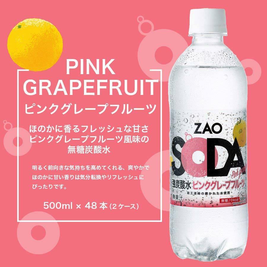 【フレーバーが選べる★強炭酸 ZAO SODA 48本】 炭酸水 500ml 48本 2ケース 送料無料 強炭酸 LIFEDRINK 無糖 ソーダ 最安値に挑戦中｜lifedrinkcompany｜24