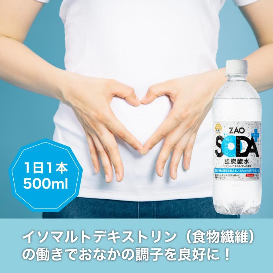 【新タイプ強炭酸水 ZAO SODA プラス】 500ml 24本 機能性表示食品 脂肪 糖 整腸 送料無料 無糖 ライフドリンクカンパニー｜lifedrinkcompany｜08