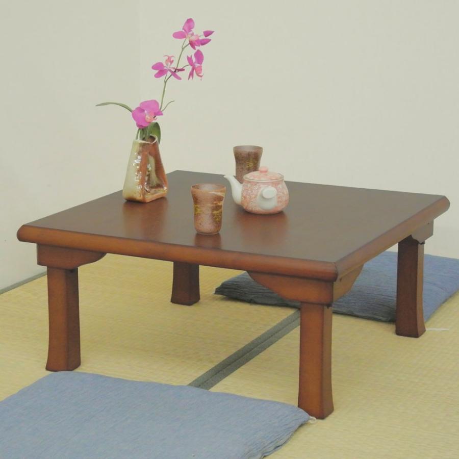 折脚 座卓 和風 ローテーブル 幅75x奥行75x高さ34cm : ライフエフ