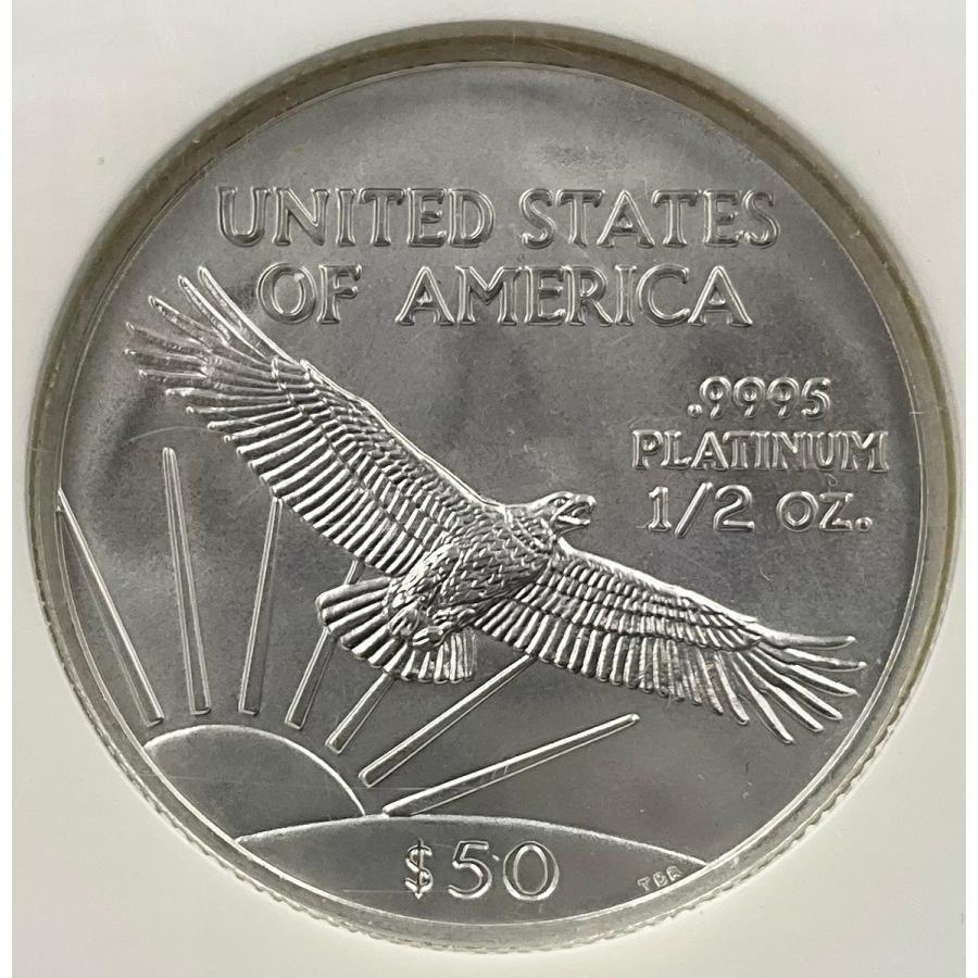 2007年 アメリカ プラチナ イーグル 50ドル 1/2oz リバティ NGC社鑑定