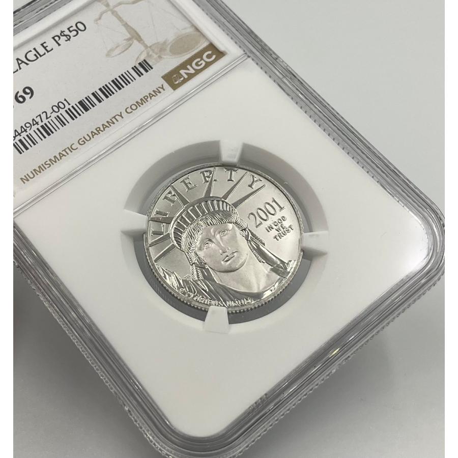 2001年 アメリカ プラチナ イーグル 50ドル 1/2oz リバティ NGC社鑑定