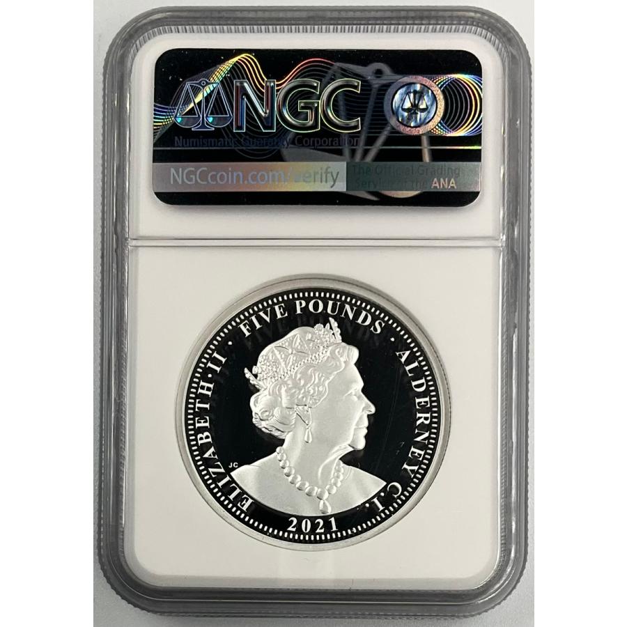 2021年 イギリス ウナとライオン オルダニー 5ポンド 2oz 銀貨