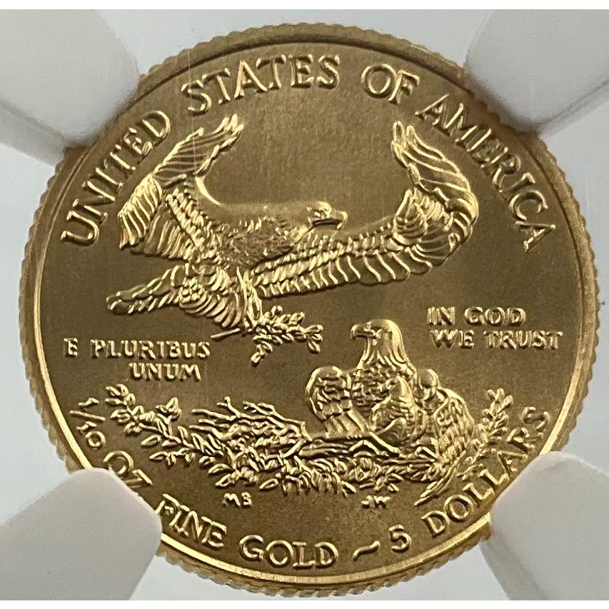 2013年 アメリカ イーグル 金貨 5ドル 1/10oz リバティ NGC社鑑定 MS70
