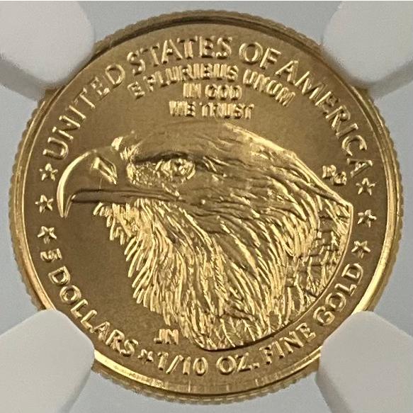 2023年 アメリカ イーグル 金貨 5ドル 1/10oz リバティ NGC社鑑定 MS70