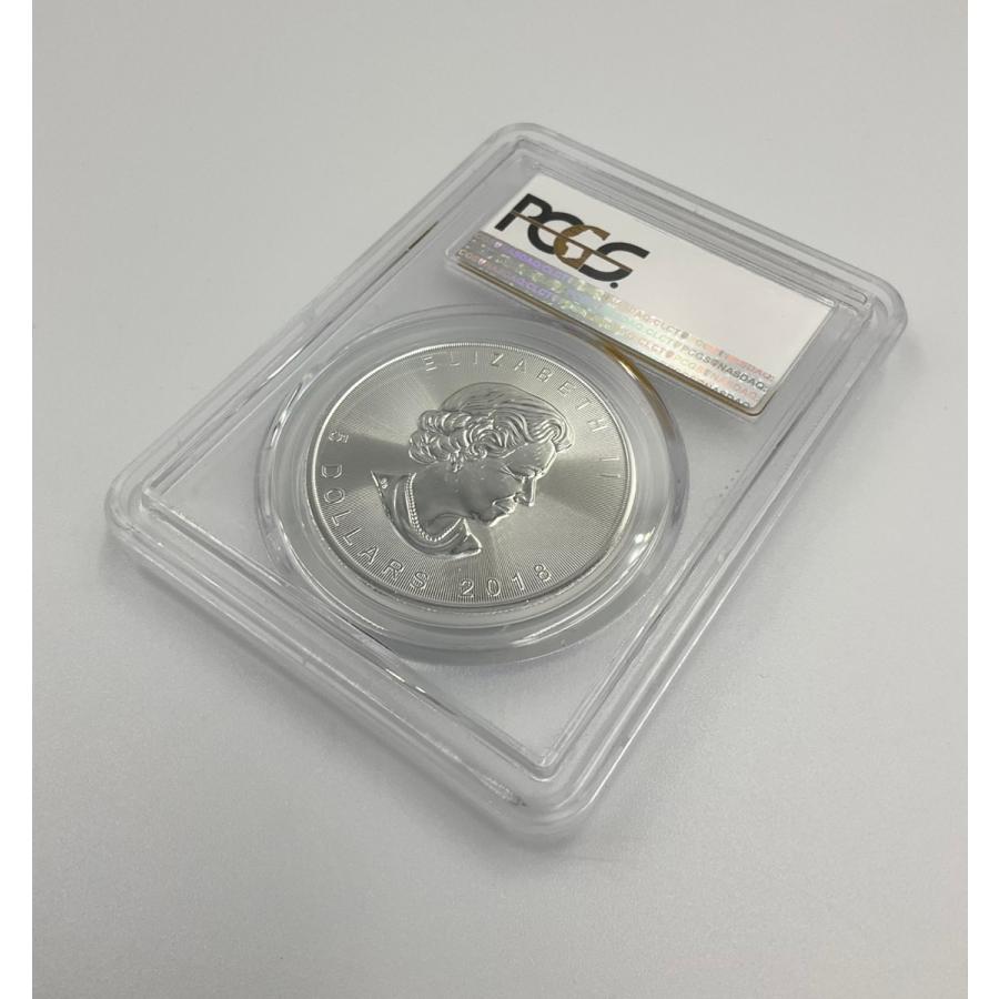 2018年 カナダ メイプルリーフ 1oz 5ドル 銀貨 エリザベス2世 PCGS社