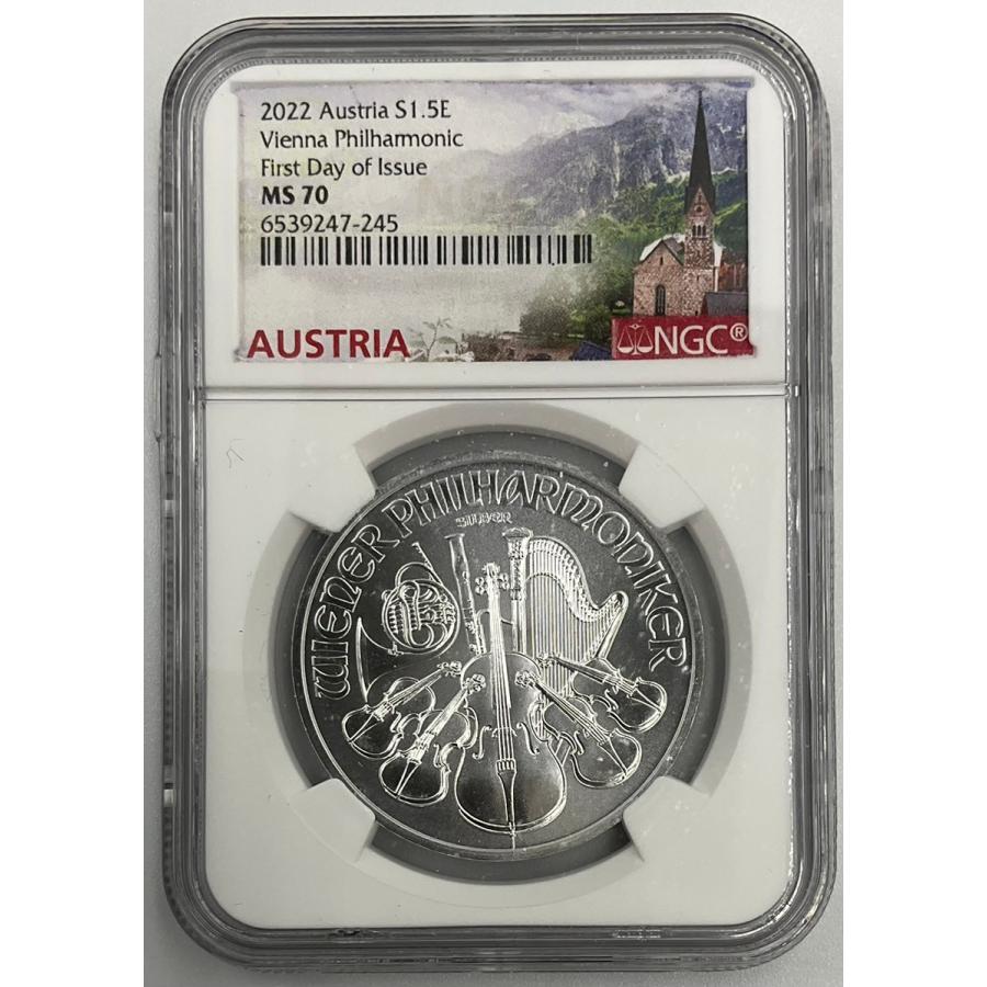 2022年 オーストリア ウィーンフィル 1.5ユーロ 1オンス 銀貨 NGC社