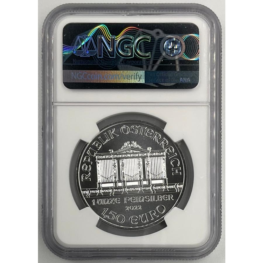 2022年 純銀 オーストリア ウィーン・フィルハーモニー 1オンス 銀貨 2022年 オーストリア ウィーンフィル 1.5ユーロ 1オンス 銀貨 NGC社
