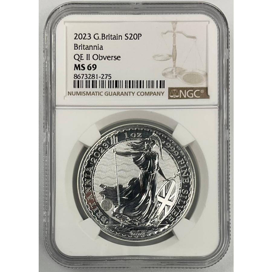 2023年 イギリス ブリタニア ロイヤルミント 1oz 2ポンド 銀貨