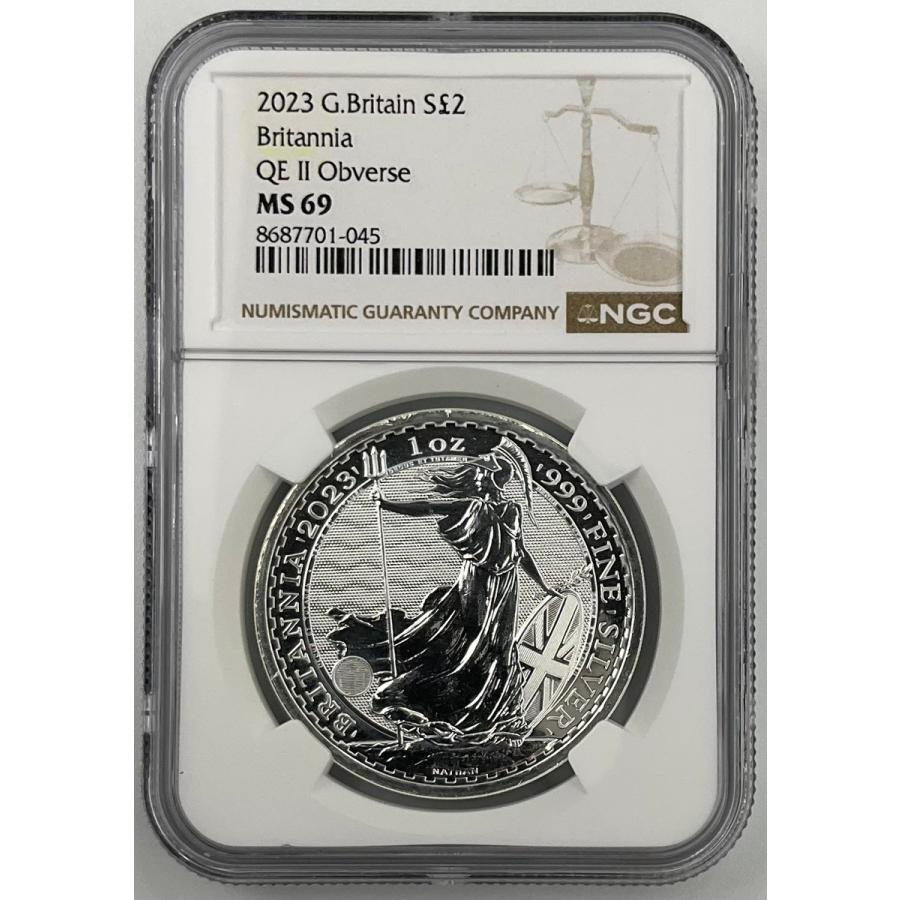 イギリス 2ポンド 銀貨 2023年 1オンス ブリタニア 純銀製 ga1302 2023年 イギリス ブリタニア ロイヤルミント 1oz 2ポンド 銀貨