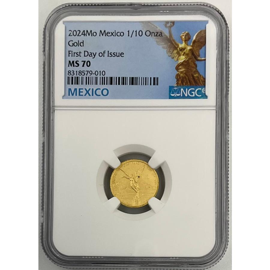 2024年 メキシコ リベルタード 1/10oz 金貨 勝利の女神ニーケ K24 NGC