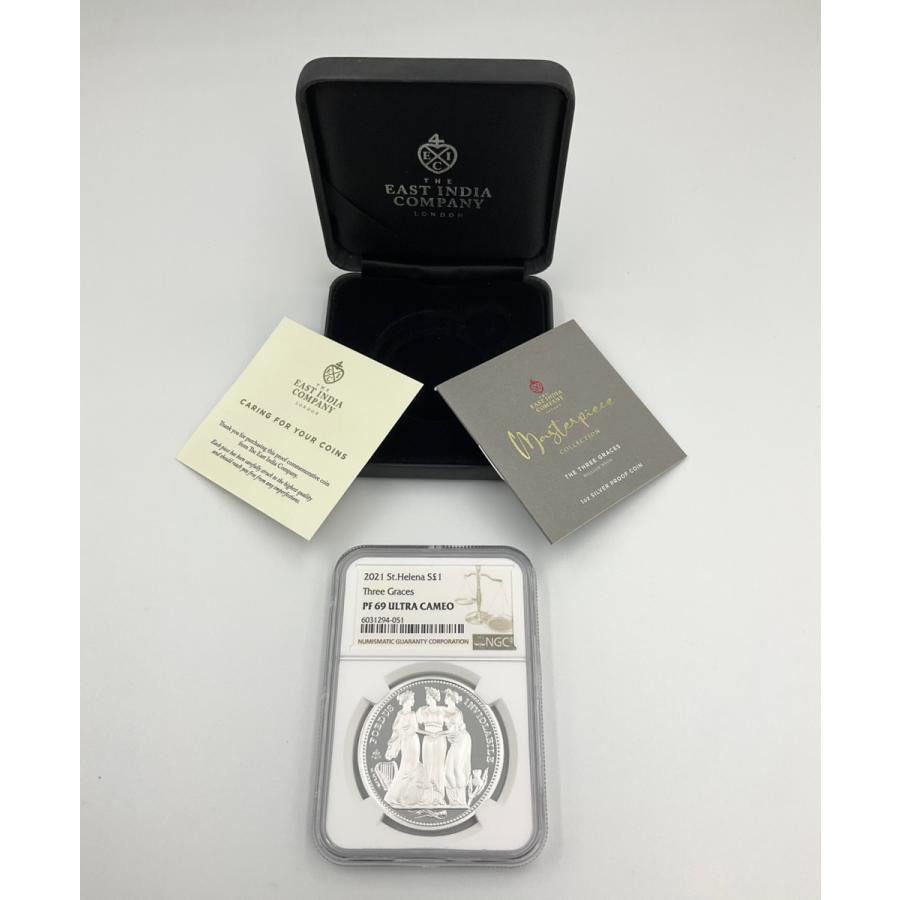 2021年 イギリス スリーグレイセス セントヘレナ 1ポンド 1oz 銀貨