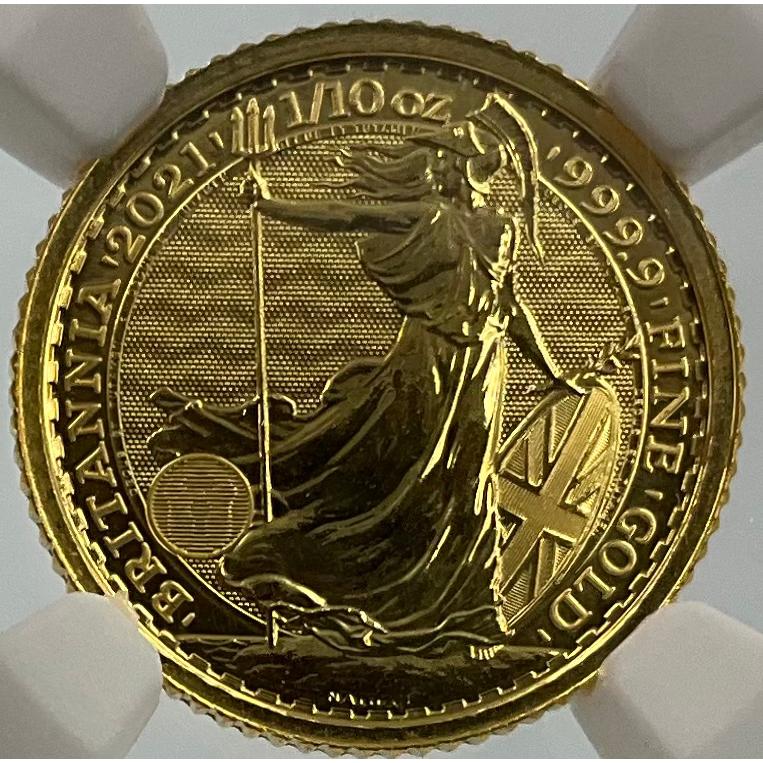 2021年 イギリス ブリタニア ロイヤルミント 1/10oz 10ポンド 金貨