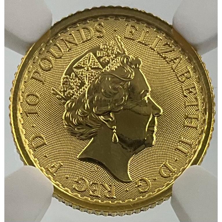 2021年 イギリス ブリタニア ロイヤルミント 1/10oz 10ポンド 金貨