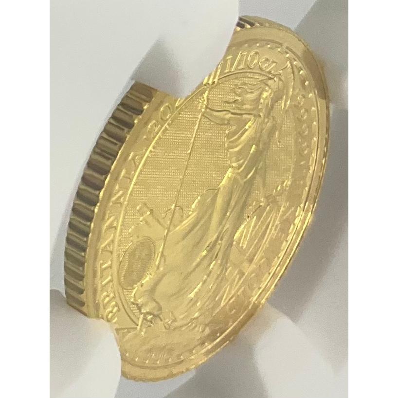 2021年 イギリス ブリタニア ロイヤルミント 1/10oz 10ポンド 金貨