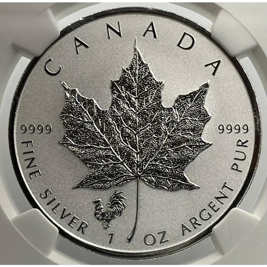 2017年 カナダ メイプルリーフ 1oz 5ドル 銀貨 エリザベス2世 NGC社