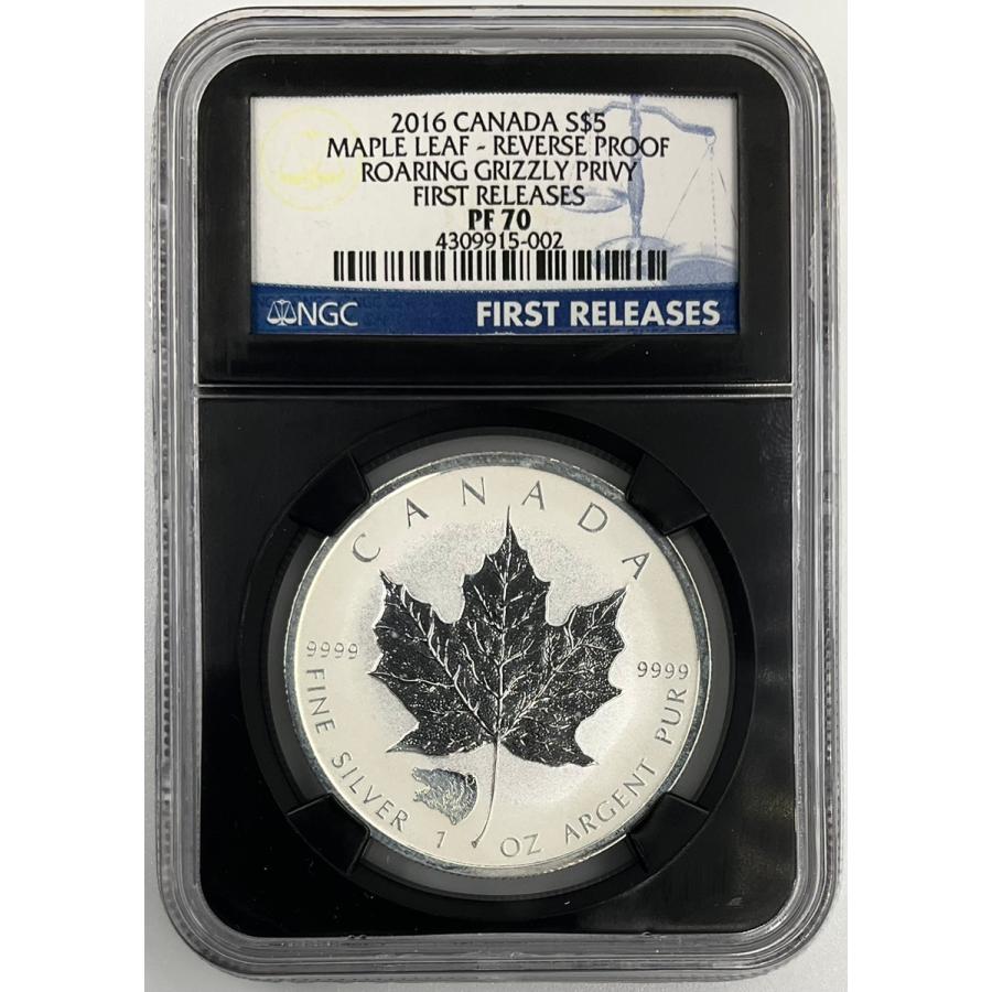 2016年 カナダ メイプルリーフ 1oz 5ドル 銀貨 エリザベス2世 NGC社